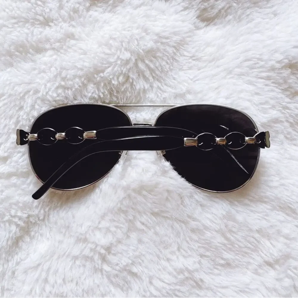 Brock Black Sleek Aviator Sunglasses